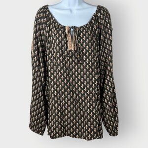 Soft Surroundings Jolene Peasant Top | 3X | Embroidered Beaded | Boho